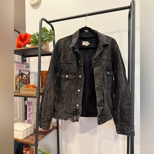Unisex AE77 Black Denim Jacket